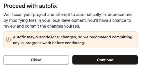 Confirm autofix operation
