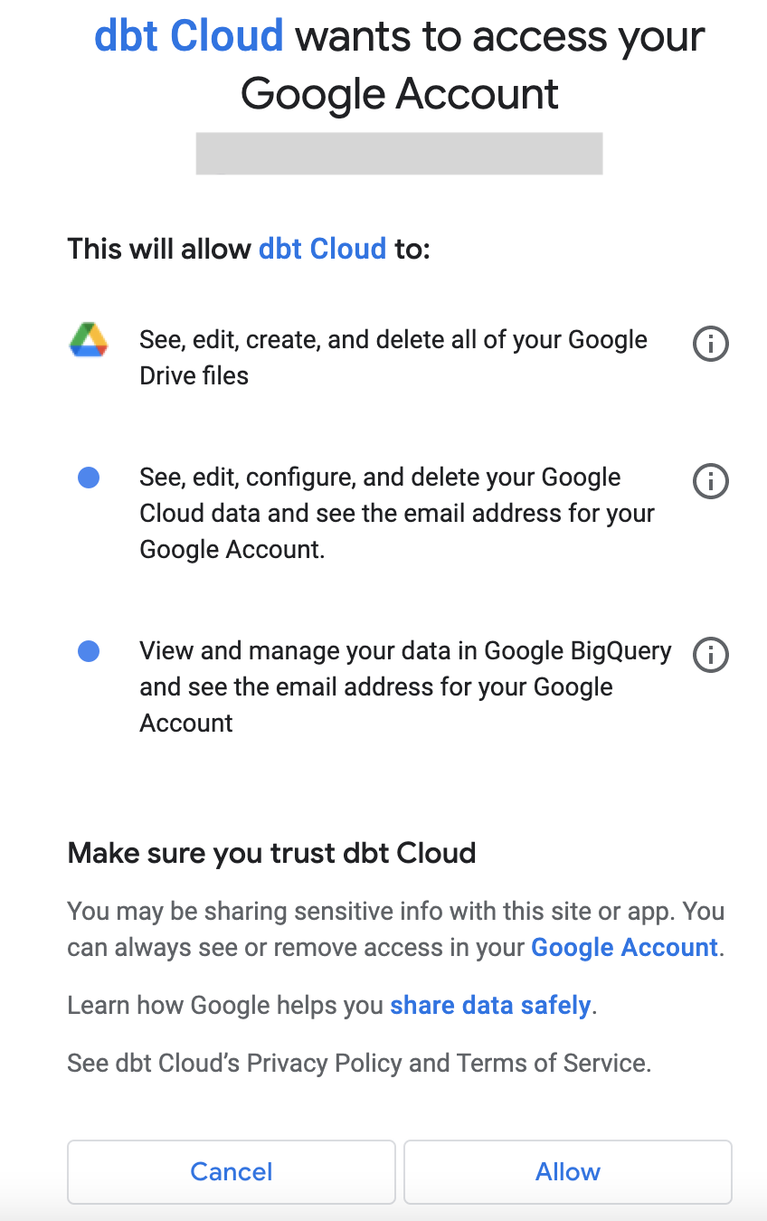 BigQuery access request BigQuery access request